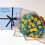 Yellow Roses and Blue Baby’s Breath Bouquet - Image 2