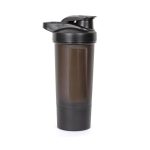 Giftology Protein Shaker Water Bottle with Cup - Black