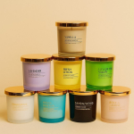4.5 OZ Glass Candles W/Gold Lid