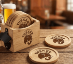 Personalised Okiyo Kanpai Bamboo Coaster & Bottle Opener Set