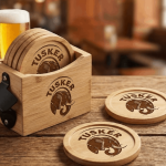 Personalised Okiyo Kanpai Bamboo Coaster & Bottle Opener Set