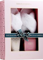BAYLIS & HARDING JOJOBA, VANILLA & ALMOND OIL SLIPPERS SET